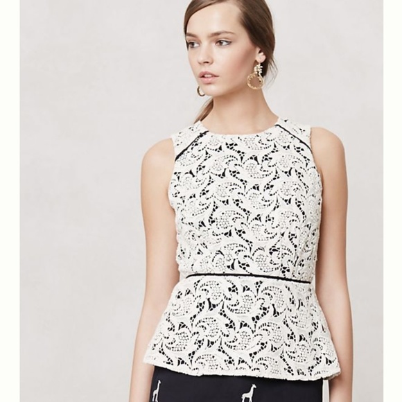 ANTHROPOLOGIE Lace Peplum Top - Picture 9 of 9